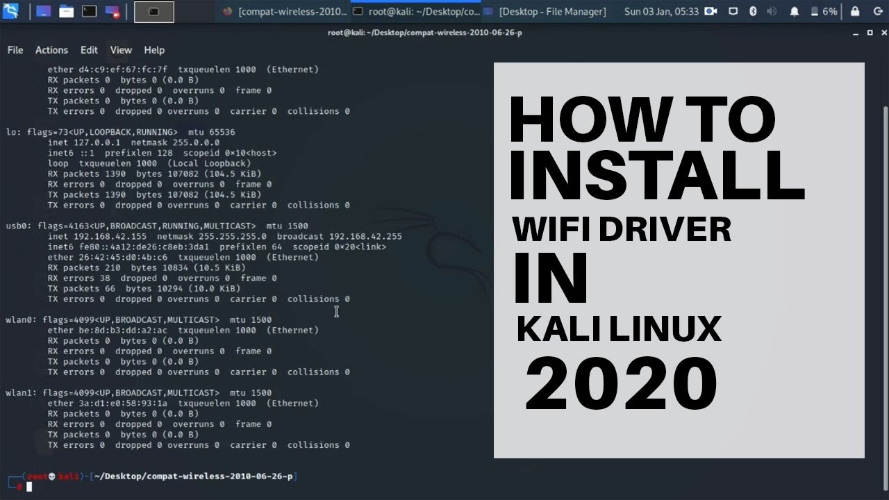 kali linux wireless drivers